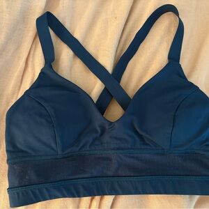 Navy Blue Bralette with Mesh Detail